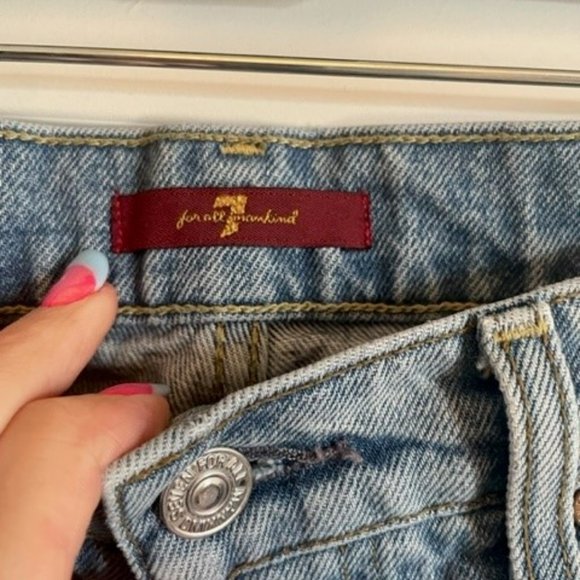 7 FOR ALL MANKIND Josefina Distressed Studded Boyfriend Jeans - Picture 6 of 8